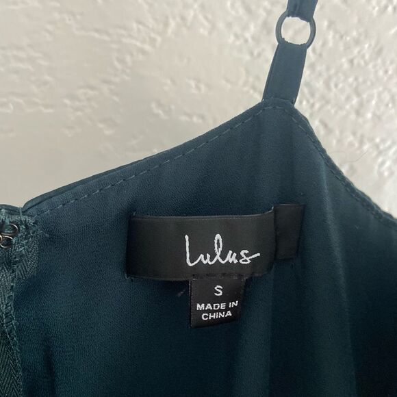 Lulus Ode To Love Emerald Green Satin Maxi Dress Sz S Spaghetti straps - Picture 6 of 12